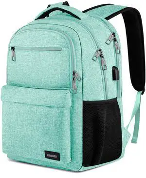 Teen Girls School Backpack with USB Port - 15.6 Inch Water Resistant Laptop Backpack, Lightweight Sturdy Bookbag for Middle High College Students, Teal