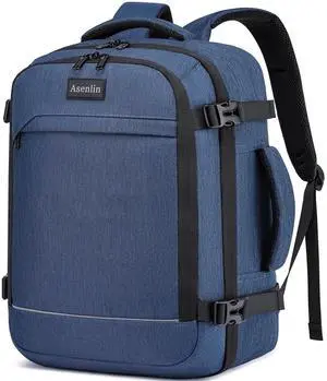 Asenlin 30L Travel Backpack for Women and Men,Fit 15.6 Inch Carry on Backpack Flight Approved LuggageWeekender Bag Water Resistant Laptop Backpack-Blue
