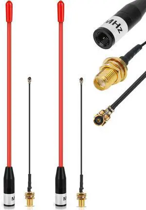 2PCS Meshtastic LoRa Antenna 915MHz 10dBi Gain - Omni SMA Male Connector 17cm Long Range Soft Whip Antenna (Red)