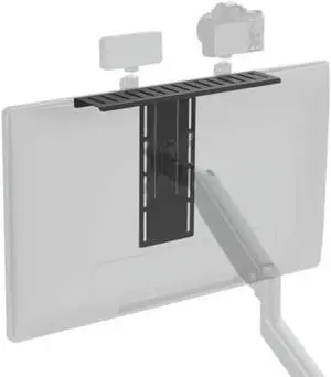 Mount Plus MDS12-2 All-In-One VESA Compatible Monitor Shelf for Device Organizer | Perfect for Online Meetings and Live Streaming Such As Cameras, Microphones, Spotlights, Webcams | Height Adjustable