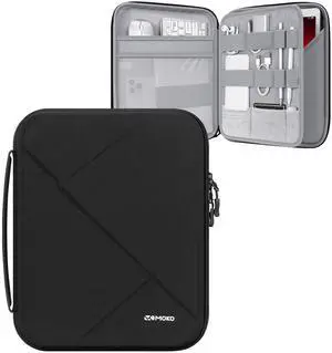 MoKo 9-11 Inch Tablet Sleeve Bag for New 11-inch iPad Air M3, iPadA16 2025, Pro M4, Air 5/4/3 10.9"/10.5", iPadPro 11 M2, 10./9/8 10.9/10.2, Tab S8/S9 11", Hard EVA iPad Bag with Padded Handle, Black
