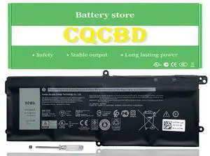 CQCBD DT9XG 07PWKV 0KJYFY Battery for Dell Alienware Area-51m R1 R2 D1968W D1968B D1969PW D1733B D1746W D1735DB D1733PB D1766W D1748DW D1746B D1766B D1741DB Series (11.4V 90Wh/7500mAh)