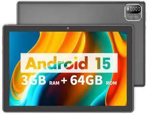 VOLENTEX 10 '' Android 15 Tablet, 10 inch Tablets for Adult, 64GB Pad Built in 5G WiFi 6, IPS HD Display,2MP+8MP Dual Lens, Bluetooth, 6000mAh Battery