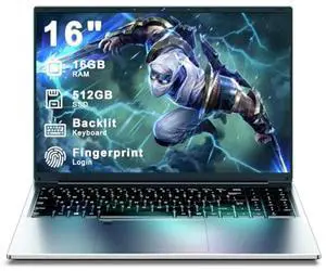 XNQ Gaming Laptop Computer 2025, 16 Inch 1920*1200 FHD IPS Lap Top PC, 16GB RAM 512GB ROM, N5105 Processor, 5000mAh Battery, Backlit Keyboard, USB3.0*2, Fingerprint Unlock, HDMI, Wifi5, Win 11 pro XNQ Gaming Laptop Computer 2025, 16 Inch 1920*1200 FHD IPS Lap Top PC, 16GB RAM 512GB ROM, N5105 Processor, 5000mAh Battery, Backlit Keyboard, USB3.0*2, Fingerprint Unlock, HDMI, Wifi5, Win 11 pro