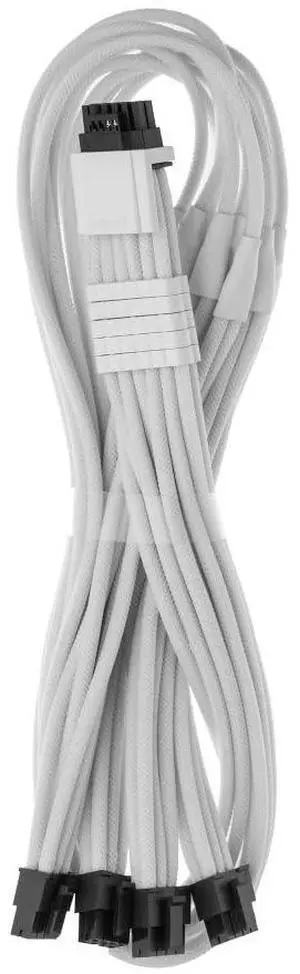 CableMod C-Series Pro ModMesh Sleeved 12V-2x6 12VHPWR StealthSense PCIe Cable for Corsair Type 5 RMX Shift (16 to 4 x 8-pin, White)