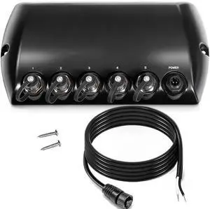 408450-1 5 Port Ethernet Switch, Replacement for Humminbird AS ETH 5PXG Network Switch Hub Waterproof for All Helix 7/8/9/10/12/15, G4N, G3N, G2N, APEX, SOLIX, Onix, ION Models, Black