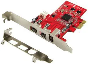 Ableconn PEX-FW107 1394b & 1394a 3-Port PCI Express (PCIe) Low Profile FireWire Host Adapter Card - TI XIO2213 Chipset
