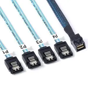 ADCAUDX 2Pack SFF-8643 to SATA: 1M SFF8643 Mini-SAS to SATA Forward Breakout Cable Mini SAS HD SFF8643 Controller to Hard Drive (3.3FT)