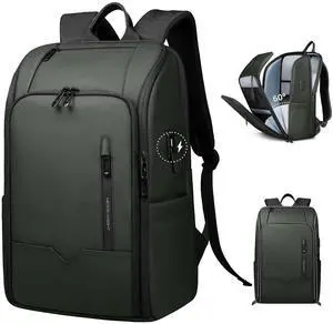 Business Backpack Computer Bag for 15.6 Inch Laptop for Men Women with USB Charging Port Water-Resistant Anti-theft Luggage Backpack Suitcase Casual Daypack for College Weekender Hikking Travel-Green