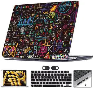 Seanai Compatible with MacBook Air 13.6 inch Case 2025 2024-2022 Model A2681 A3113 A3240 M4 M3 M2 Chip, Printed Pattern Plastic Hard Shell Cover for Mac M4 Air 13.6 Touch ID, Colorful Mathematical