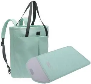 bagINBAG QIANPA Laptop Tote Bag for Women with ZipperWater Resistant Carry On Backpack with Compartments- Everyday Totepack (Fits 15.6" Laptop, Gym, Travel) Green