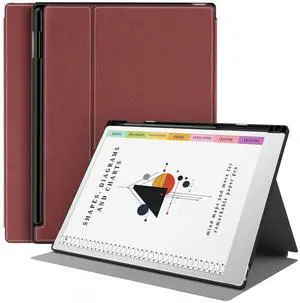 TiMOVO Case for Remarkable Paper Pro 11.8 Inch 2024, Multiple Viewing Angles Folding Book Folio Case with Pen Holder for Remarkable Paper Pro Color Tablet, Support Auto Wake/Sleep, Wine Red