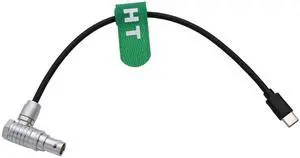 HangTon USB-C Power Control Cable for DJI RS4 RS3 Pro RS2 to Video Transmitter Transmission Master Wheels, USB Type-C to Right Angle 6 Pin 4+2 Female 20cm