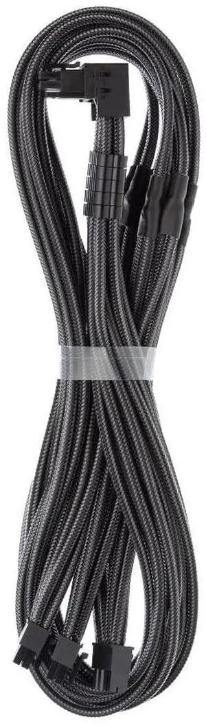 CableMod C-Series Pro ModMesh Sleeved 12V-2x6 12VHPWR 90° StealthSense PCIe Cable for Corsair Type 5 RMX Shift - Variant A (Carbon, 90° 16-pin to Triple 8-pin, 65cm)