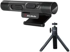 AVerMedia PW313D DualCam, 2-in-1 Webcam for Remote Learning, Conferencing and Hosting Meetings, 2 Autofocus Cameras and Mics, Works with Zoom, Teams and Skype, TAA/NDAA Compliant