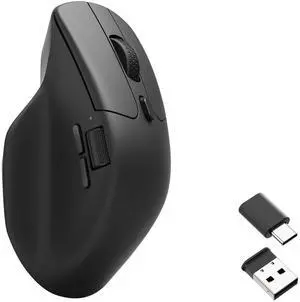 Keychron M6 Wireless Gaming Optical Mouse, Tri-Mode 2.4 GHz/Bluetooth 5.1/Wired, PixArt 3395 Sensor, 26000 DPI, Ergonomic Lightweight Programmable Macro Button for Windows PC/Mac - Black