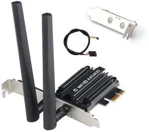WiFi 6E PCIe Card AX5400Mbps Tri-Band Wireless Adapter (2.4G/5G/6GHz) BT 5.3 WPA3 802.11AX WiFi Adapter with MU-MIMO for Desktop PC - Windows 10/11 Compatible