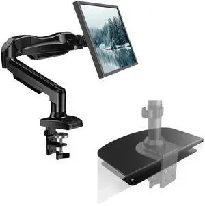 HUANUO Single Monitor Mount 13 to 32 Inch, Steel Monitor Mount Reinforcement Plate for Thin