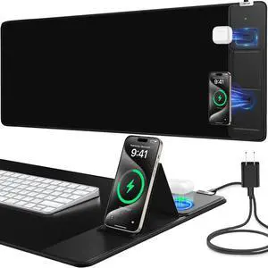 Mouse Pad, Office Desk Mat, Large Gaming Mousepad with Superior Micro-Weave Cloth, XXL Desk Pad with Stitched Edges, Non-Slip Writing Pad for Gamer, Laptop, Work & Home