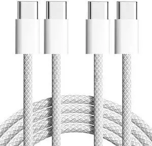 EchoSpark USB C to USB C Cable 3FT Certified 20Pack 60W usbc Woven Fast Charging Type C Charger Cord Compatible with iPhone 15/16 Pro Max Plus Samsung S23 Note 20 iPad Pro Air Mini MacBook Air, OEM