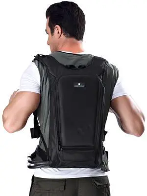 COMPCOOLER Backpack ICE Water Cooling System includes Mesh Liquid Cooling Vest and Self-Contained Backpack Circulation Unit with 3.0L Detachable Bladder and 7.4V Battery(M/L)