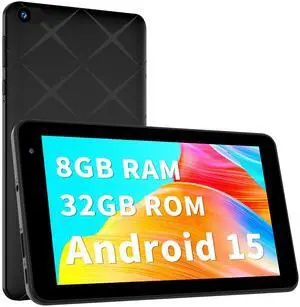 VASOUN Android 15 Tablet 7 inch 2025, 8GB3GB+5GB Expand RAM 32GB ROM, 5-Core Processor, Ultra-Portable, 5G WiFi 6, 3500mAh Battery, Kids & Travel Tablet