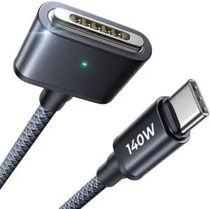 LISEN USB-C to Magnetic 3 Cable (3.3FT/Midnight) for M4 MacBook Air Pro Charger, 140W Magnetic Safe 3 Cable for MacBook Air (15''/13'' M4 2025, M3 2024, M2 2023, M2 2022), Pro (16"/14" 2024/2023/2021)