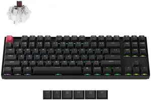 Keychron K8 Version 2 TKL Custom Wireless Mechanical Keyboard, QMK Programmable Bluetooth 5.2/Wired, RGB Backlit with Shine-Through PBT Keycaps, Super Brown Switch for Mac Windows Linux