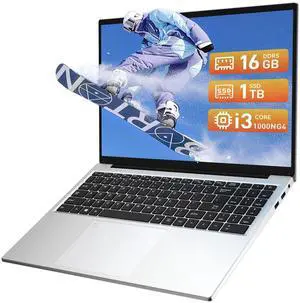 Auusda 16" FHD Laptop Computer, i3 Processor up 3.2GHz, 16GB RAM 1TB SSD, WiFi 6 Bluetooth 5.3, Full-Function Type-C, Backlit Keyboard, Fingerprint, Win11 Pro, Laptops Notebook for Home Student Study