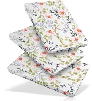 MecBevia Case Compatible with iPad Air 11 Inch M3 (2025) / M2 (2024), iPad Air 10.9 Inch 5th Gen (2022) / 4th Gen (2020), Hard PC Back Cover with Auto Wake/Sleep, Vintage Bloom