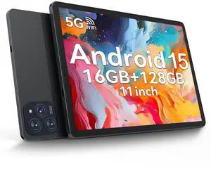 2025 Latest 11 Inch Tablet Android 15 Tablets with Octa Core Processor 16GB RAM 128GB ROM 1TB Expand Tablet with 7000mAh Battery, 21MP Camera, FHD Screen, GPS, 5G WiFi+2.4G WiFi, Deal Speaker, BT 5.0
