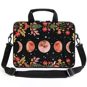 AMARY 13" 13.3" laptop sleeve chromebook case adjustable shoulder strap with handle accessory pocket (Flowers Moon) AMARY 13" 13.3" laptop sleeve chromebook case adjustable shoulder strap with handle accessory pocket (Flowers Moon)