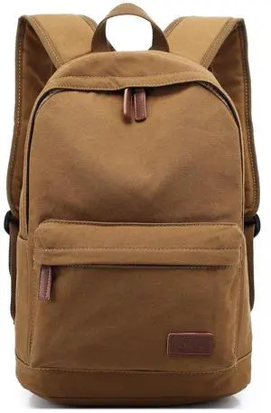 kayond Casual Style Lightweight canvas Laptop Bag/Durable Travel backpacks/Rucksack for Men&Women/Fashion Backpack Fits 15 inch Notebook (Brown)