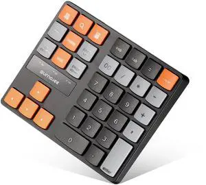 SurnQiee Bluetooth Numeric Keypad, Wireless Number Pad 35-Keys Financial Accounting Rechargeable Number Keyboard for Laptop Desktop, PC, Notebook