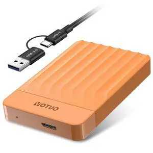 YOTUO Portable External Hard Drive Storage Expansion Mobile HDD USB 3.0 for PC, Mac, Desktop, Laptop, PS4, PS5, Xbox One X/S, Xbox 360, Xbox Series X/S, Office & Game (Orange, 1TB)