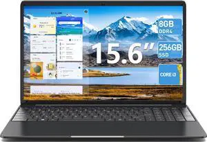 SGIN Laptops Windows 11, 15.6 Inch Laptop Computer 8GB DDR3 512GB SSD with I3 Processor, Webcam, HDMI, USB3.0, 7000mAh Battery, WiFi, Type-C, BT4.2, USB 3.2 * 3(Black)