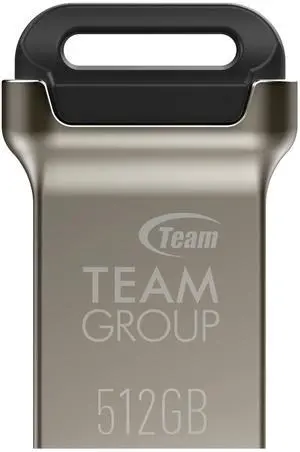 TEAMGROUP C162 512GB USB 3.2 Gen 1 USB 3.1/3.0 Mini Fits Metal Read 140MB/s Flash Thumb Drive External Data Storage Memory Stick Compatible with Computer/Laptop Black TC1623512GB01
