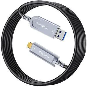 Fiber Optic USB C Cable(33ft),10Gbps High Speed Data Transfer Active Optical USB A to Type C Cable,Compatible with Cameras,Webcams,VR,AR for Collaborative Meetings,Smart Classroom,Data Center