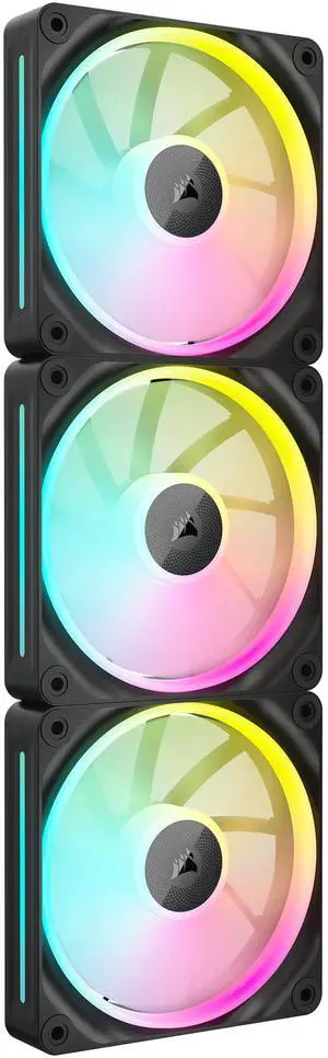 CORSAIR iCUE Link LX120 RGB 120mm PWM Fans Triple Pack  Dual Light Loops  Includes iCUE Link System Hub  CORSAIR AirGuide Technology  Black