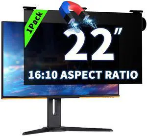 22 Inch Magnetic Hanging Computer Privacy Screen for 16:10 Widescreen Monitor, Removable Privacy Screen Anti Glare Blue Light Computer Screen Privacy Shield, Anti-Scratch 22 in Protector Film