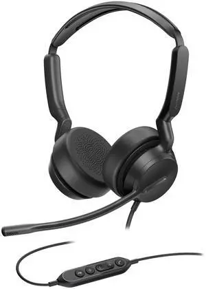 Yealink UH42 USB-A Headset with Noise Cancelling Mic, Wired Headphones for PC Computer Laptop, Compatible with Zoom Teams, Comfort Ear Cushions, Stereo Sound, in line Controls