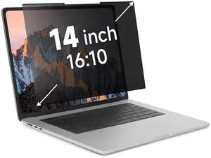 IRUYO FL Nano-Suction Laptop Privacy Screen 14 Inch 16:10, Removable Screen Privacy Shield for Laptop, Anti Glare, Anti Bule Light, Screen Protector for Lenovo HP Dell Acer Asus Thinkpad