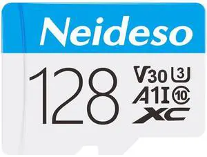 Neideso 128GB Memory Card UHD Video High Speed Transfer Monitoring SD Card for Dash Cams, Body Cams, Action Camera, Surveillance & Security Cams, Blue