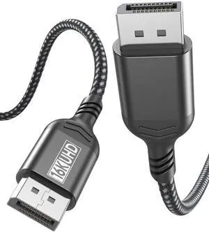 SROMGEE 10FT Display Port to DisplayPort 2.1 for Computer Monitor, 80gbps VESA Certified Display-Port 2.1 Cable, [16K@60HZ/8K@120HZ/4K@240HZ] DisplayPort Cord for HDR/VRR/G-Sync/FreeSync/DLSS