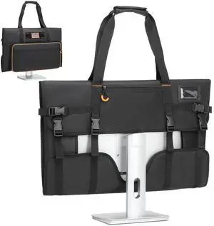 XINTREY Monitor Carrying Case for 27" LCD Screen Padded Travel Monitor Carrying Bag Compatible with iMac Desktop Computer Dust Cover Bag (Black)