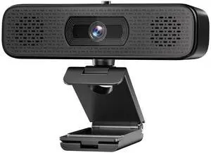 2K HD Webcam with 2 Speakers & Built-in Microphone for Computer Laptop,90 Degree View Angle Desktop USB Stream Camera with Privacy Cover for Conferencing Video Call/Network Teaching/YouTube/Skype