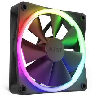 NZXT F120 RGB Fans - RF-R12SF-B1 - Advanced RGB Lighting Adjustment - Whisper Quiet Cooling - Single (RGB Fan and Controller Required & Not Included) - 120 mm Fan - Black