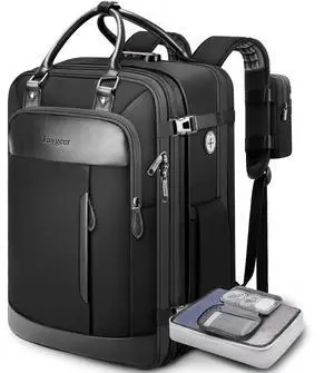 Taygeer Expandable Carry on Backpack, TSA Approved Personal Item Travel Backpack with Shoe Compartment & Packing Cube, Anti-Theft Luggage Back Pack with Lock & Phone Pouch for Men Women, Black