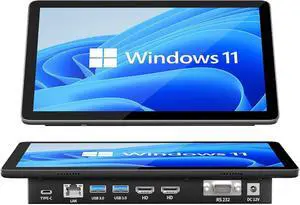 10.1 inch Industrial Embedded Panel PC, Win 11 Computer with 10 Points Touchscreen, Celeron N5095 8GB RAM/128GB ROM, Dual HDMI 2.0 WiFi 5 Bluetooth 5.0 for Office/Automation/Kiosk/Bar/Warehouse