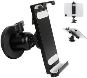 Aluminum Magnetic Tablet Holder Mount for iPad Stand, Fits Metal Surfaces | Universal Stand for Fridge, Vehicle, Cabinet, Whiteboard | Compatible with 4.7-15 inch iPad, e-Readers and Smartphones